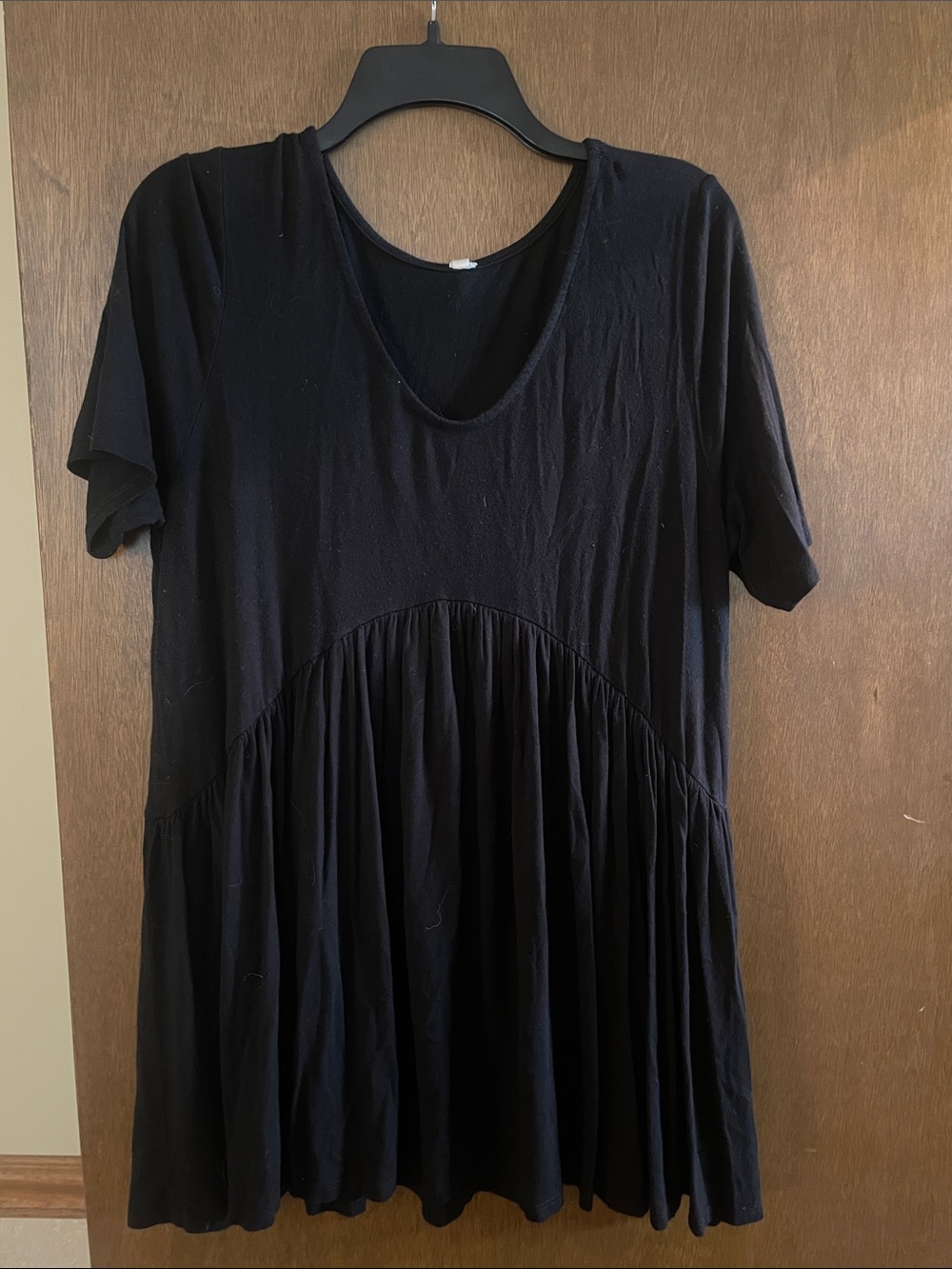 Bellamie Black Short-Sleeve Babydoll Tunic